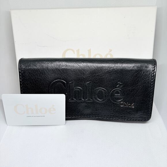 Chloe Handbags - Chloé Black Lambskin Leather Wallet w/ Box & COA Card